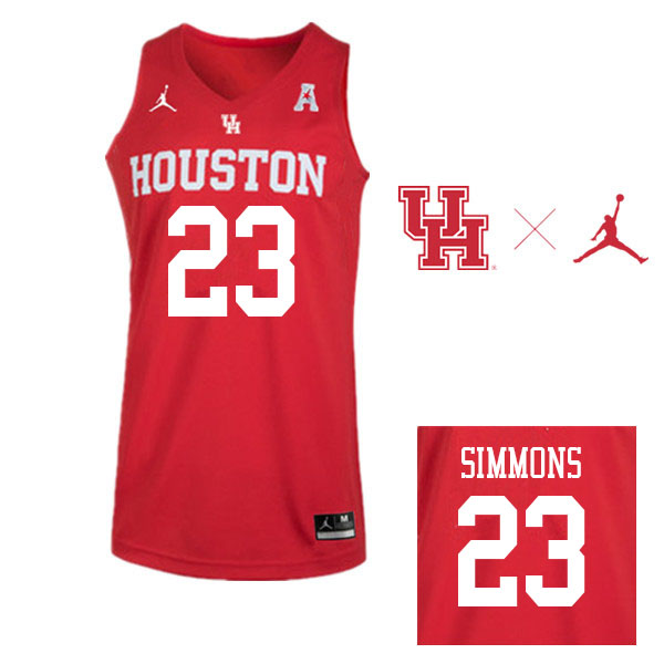 Jordan Brand Men #23 Jonathon Simmons Houston Cougars College Basketball Jerseys Sale-Red